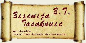 Bisenija Tošaković vizit kartica